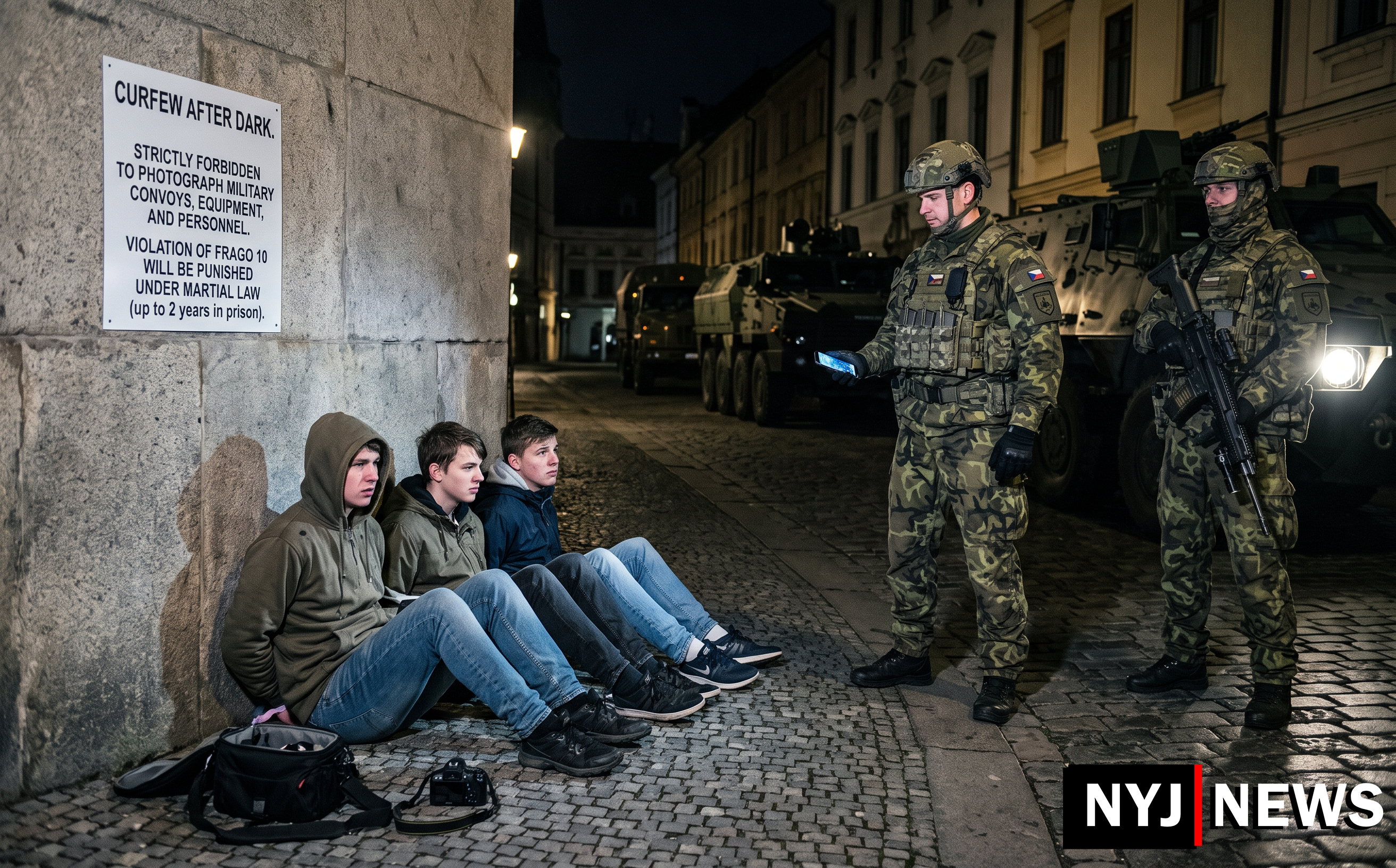 Wartime Curfew Ignored: Three Youths Arrested in Olomouc for Photographing Military Hardware
